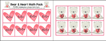 Bear & Heart Multiplication and Division by FIVE Math Facts