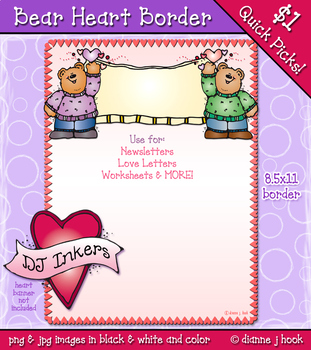 Preview of Bear Hearts Banner - Valentine Clip Art Border by DJ Inkers