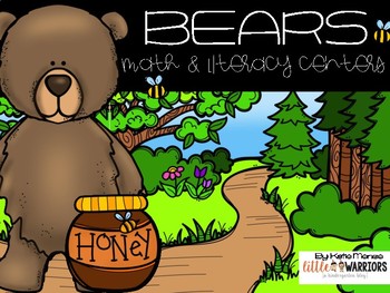 Preview of Bear Math and Literacy Centers for Kindergarten