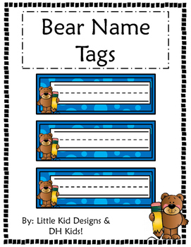Bear Name s Printable Name s By Dh Kids Tpt
