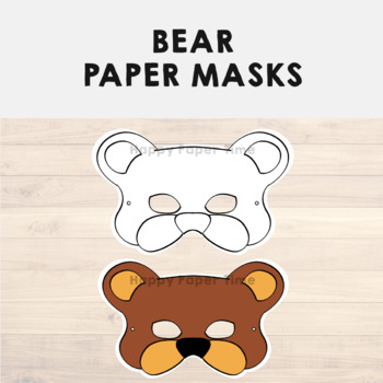 Woodland Animal Paper Masks Printable Forest Coloring Craft Activity