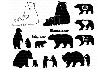 Bear Svg Bear Family Svg Bears Svg Files For Silhouette Cameo And Cricut