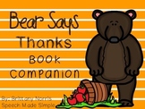 Bear Says Thanks Book Companion