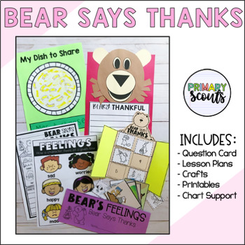 Preview of READ ALOUD ACTIVITIES Bear Says Thanks | Thanksgiving Craft