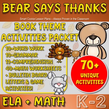 Preview of Bear Says Thanks - Language Arts & Math Worksheets
