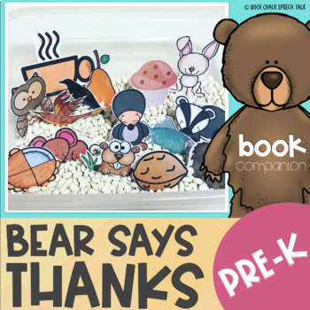 Preview of Bear Says Thanks Preschool Book Companion for Speech Therapy with BOOM Cards