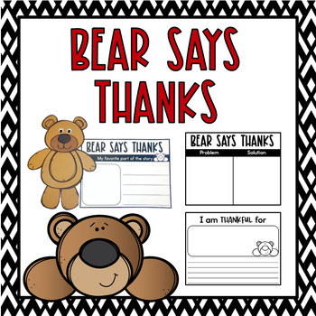 Bear Says Thanks Printables by The Sporty Teacher TPT