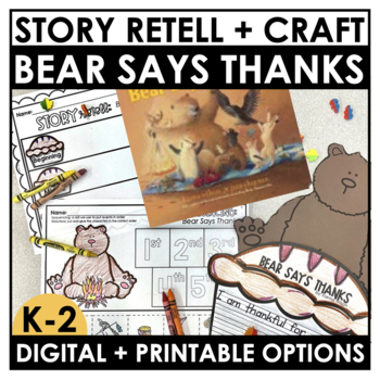 Preview of Bear Says Thanks Read Aloud Digital + Print Google Slides™ | Retell Craft