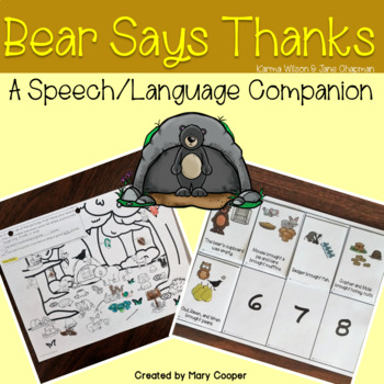 Preview of Bear Says Thanks Speech | Language Book Companion