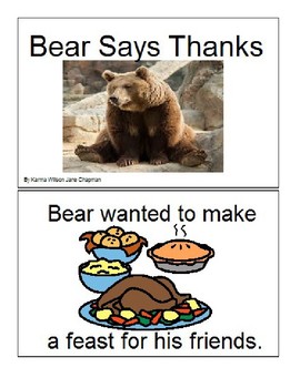 Preview of Bear Says Thanks adapted book