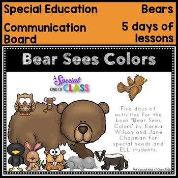 Preview of Bear Sees Colors Communication Board and Activities
