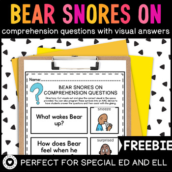 Preview of Bear Snores On Book Companion & Activities Freebie for Special Education ELL