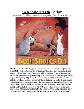 Preview of Bear Snores On Reader's Theatre Script