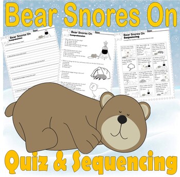 Preview of Bear Snores On Winter Reading Quiz Tests Story Sequencing