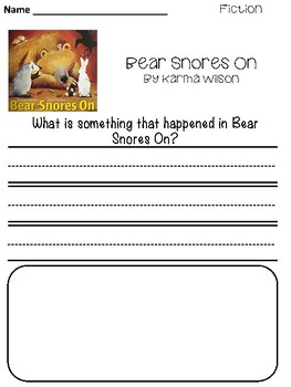 Bear Snores On- Writing Activity Freebie! by The Teacher Beach-er