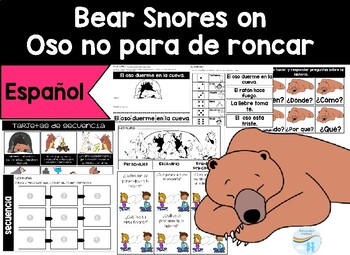 Preview of Bear Snores on /Oso no para de roncar - Spanish Book companion
