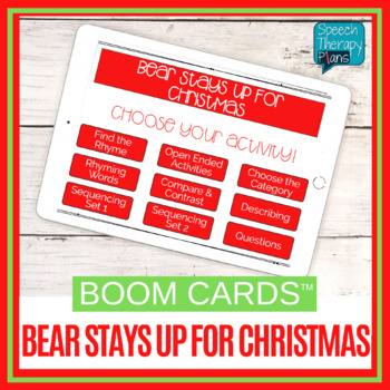 Bear Stays Up For Christmas BOOM Card Book Companion | Literacy-Based ...