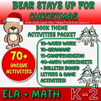 Preview of Bear Stays Up For Christmas - Language Arts & Math Worksheets