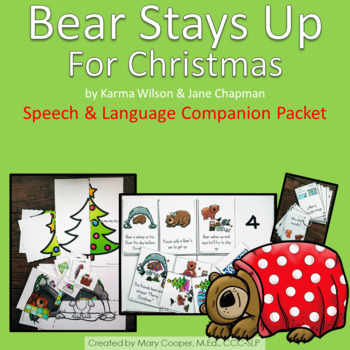 Preview of Bear Stays Up for Christmas Speech and Language Book Companion