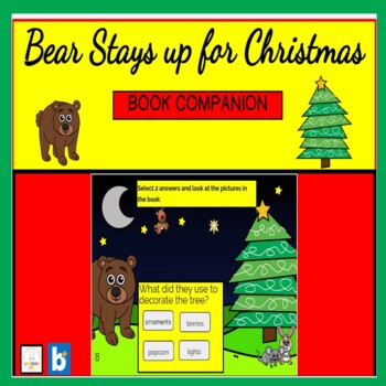 Preview of Bear Stays up for Christmas BOOK COMPANION BOOM CARDS