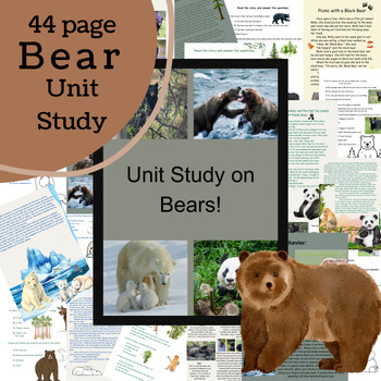 Preview of Bear Unit Study | Science Zoology | Reading Comprehension | Writing Prompts