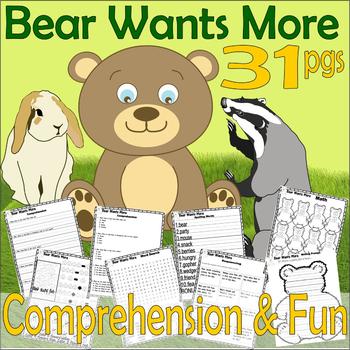 Preview of Bear Wants More Read Aloud Book Study Companion Reading Comprehension Worksheets