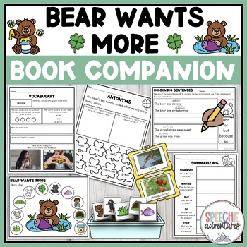 Preview of Bear Wants More Spring Book Companion for Speech Language Therapy