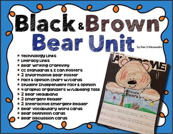 Preview of Bear Writing and Craft Unit -Total Unit ~ Vocabulary ~ Graphic Organizers