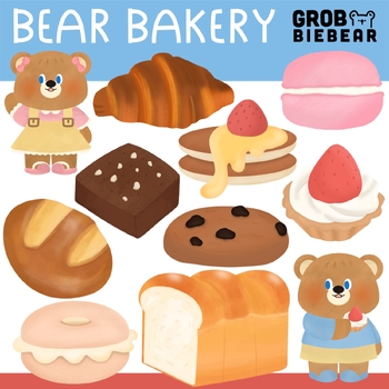Preview of Bear and Bakery Clip Art