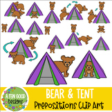 Bear and Tent Prepositions Clip Art