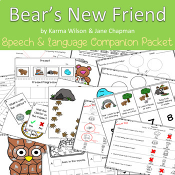 Preview of Bear's New Friend Speech and Language Book Companion