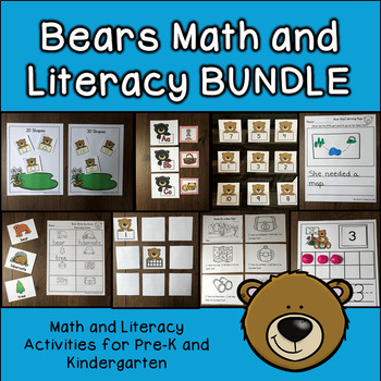 Preview of Bear Math and Literacy Activities BUNDLE