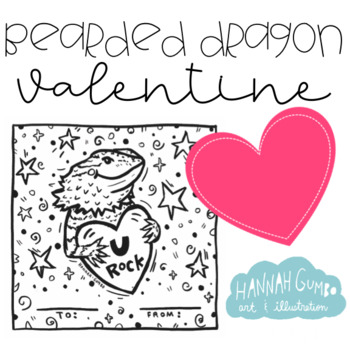 Preview of Bearded Dragon Valentine EDITABLE