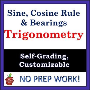 Preview of Bearings, Trigonometry, Geometry - Google Forms Practice Set - Self-Grading