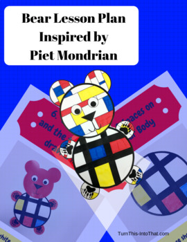 Preview of Bears - Art Lesson Plan Inspired by Piet Mondrian