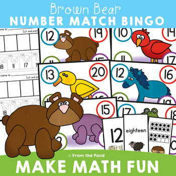 Preview of Bear's Bingo - Numbers to 20 Math Center Game