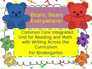 Preview of Bears Everywhere A Common Core Math and Reading Bundle for Kindergarten