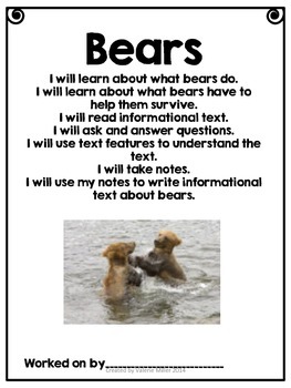 Preview of Bears- Informational Text Unit (Next Generation Science)