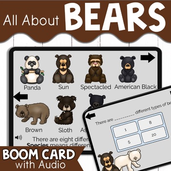 Preview of Bears Nonfiction Passage with Text Features | Read to Me Digital Boom Cards