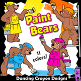 Bears Painting Clip Art | Paint Strokes | Backgrounds