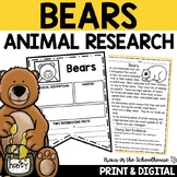 Bears Research Reading and Writing | Animal Research Report