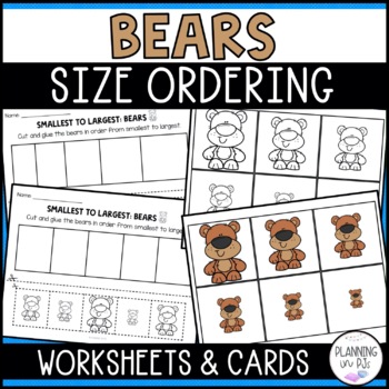 Preview of Bears Size Ordering Animals | Order by Size | Cut and Glue