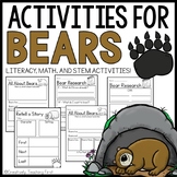 Bears Unit Activities for Bears Hibernation Literacy, Math