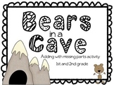 Math Stations: Bears in a Cave - Adding with missing parts