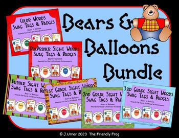 Preview of Bears 'n' Balloons Award Tags & Badges Bundle