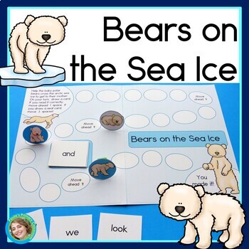 Preview of Polar Bear Sight Word and Letter Reading Game | Arctic | Polar Animal Theme