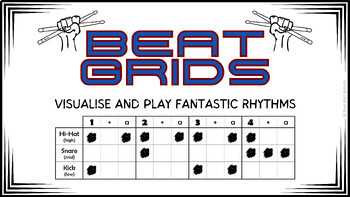 Preview of Beat Grids - Visualise and Play Fantastic Rhythms - EASEL ACTIVITY