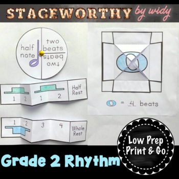 Preview of Beat & Rhythm Worksheets - Music Theory Interactive Notebook Grade 2