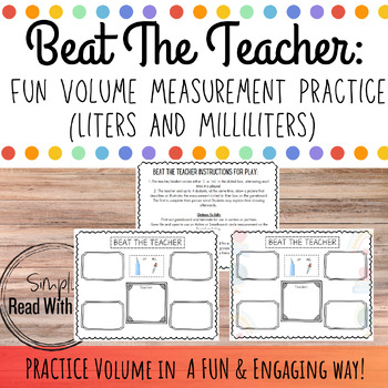 Preview of Beat The Teacher: Fun Volume Measurement Practice  (Liters and Milliliters)