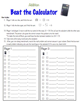 Preview of Beat the Calculator